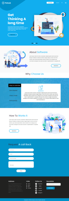 HTML藍色實用形式辦公軟件開發企業網站代碼